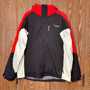 Columbia Ski & Snowboard Jacket Black & Red Water-Resistant Fabric Snowboard Med